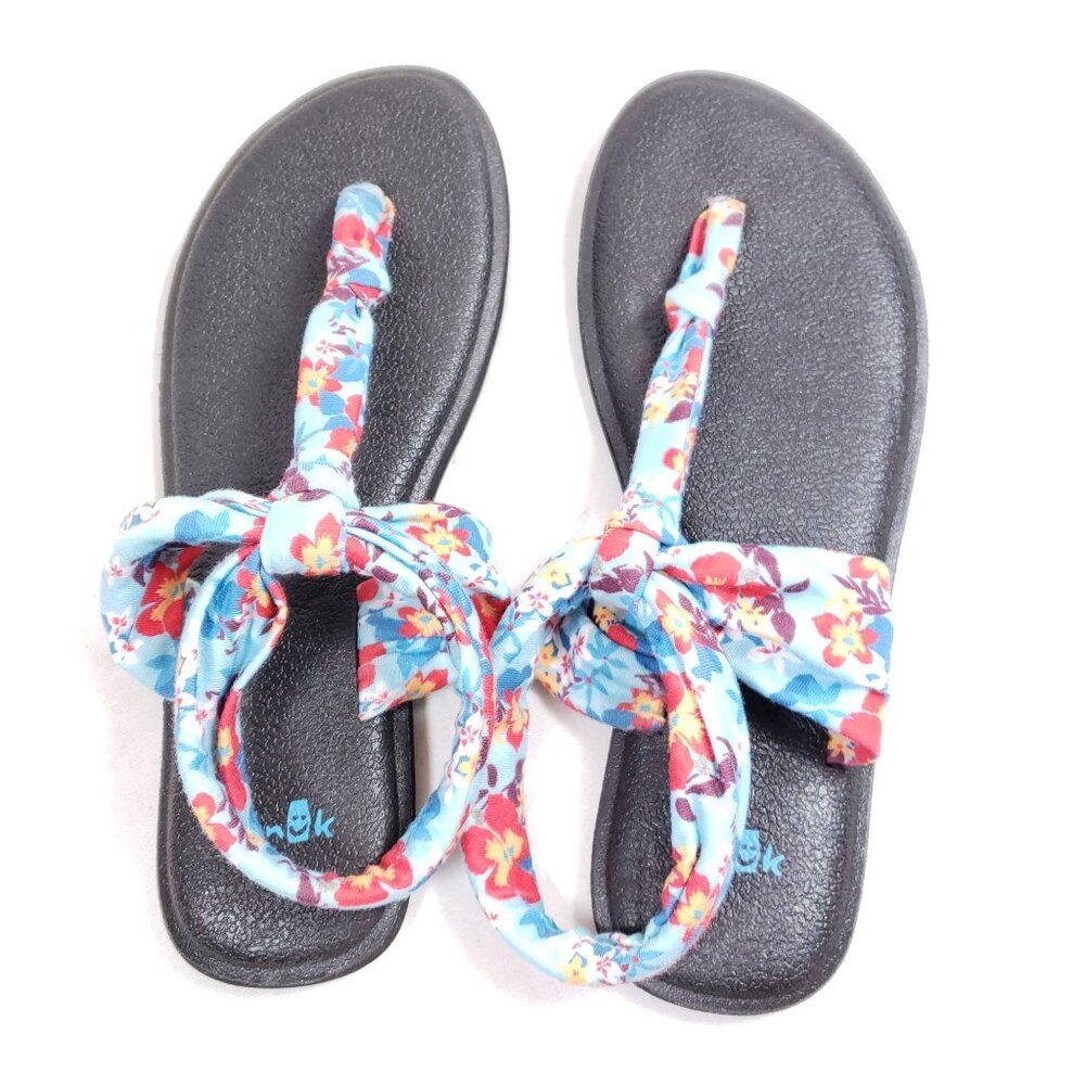 Sanuk Ella Prints Yoga Sling Sandals Women's Size 7 Floral Fabric - Picture 7 of 8